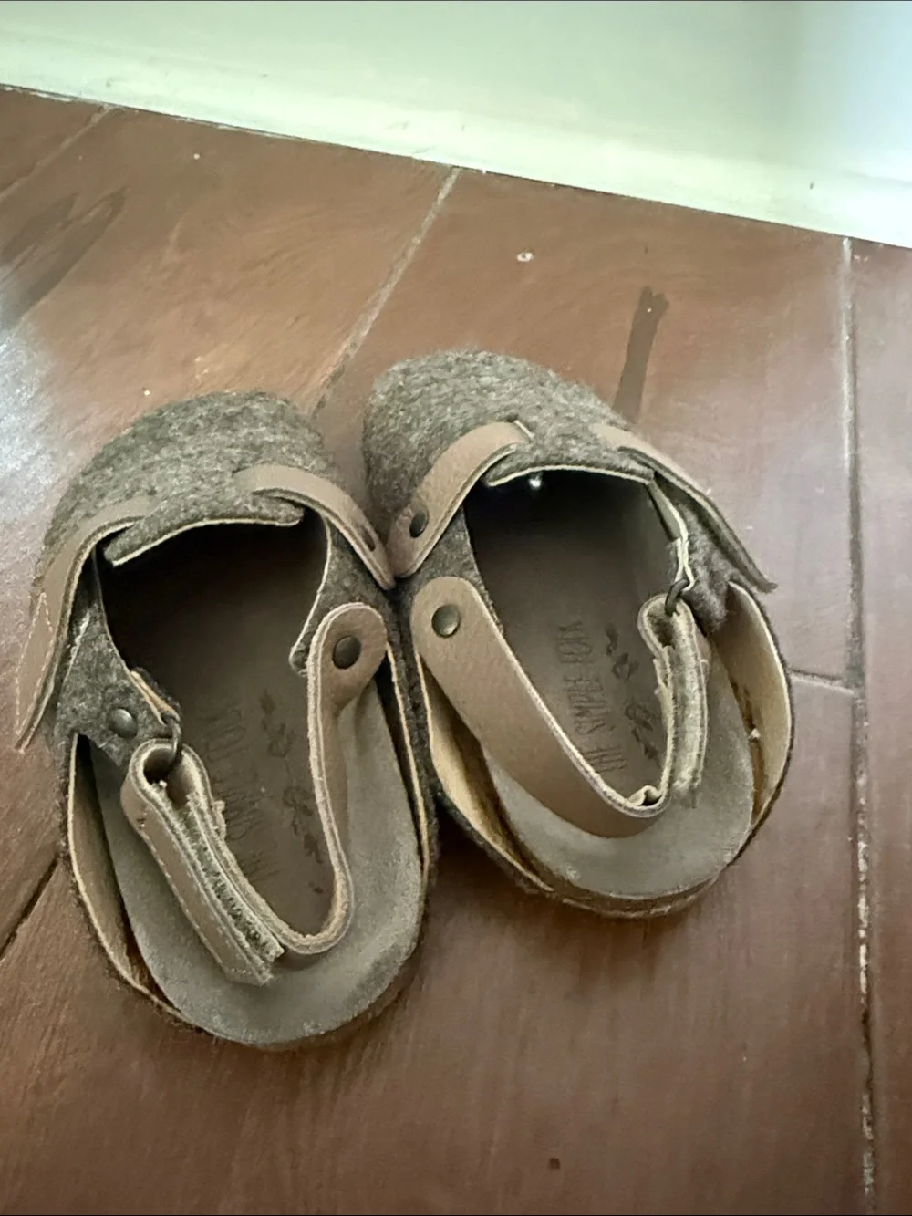 Kids Brown Wool Felt Muled